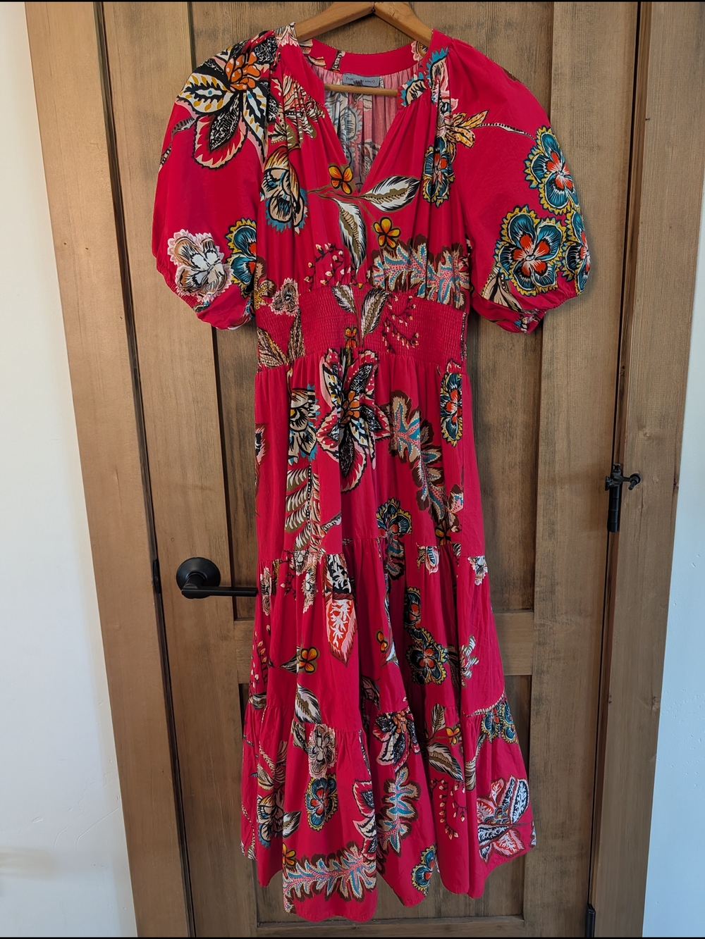 Anthropologie Conditions Apply Floral Puff-Sleeve Maxi Dress